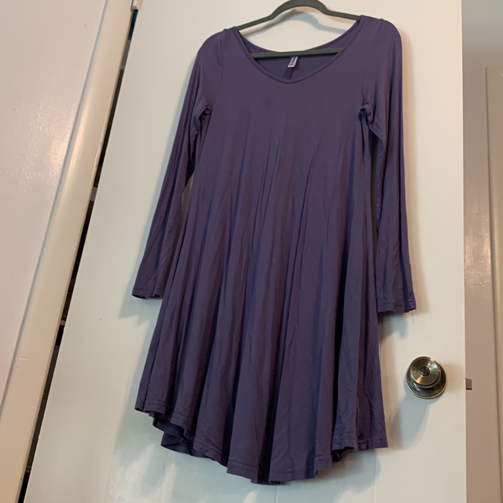 Lavender long sleeved tunic dress - Medium